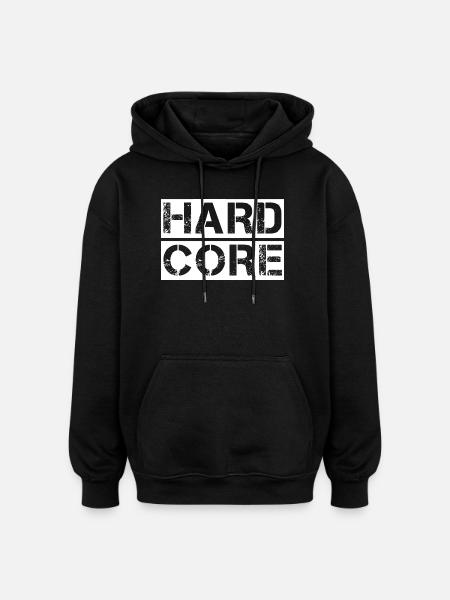 Hardcore-Grunge-Typografie - Oversized Unisex Hoodie - Schwarz