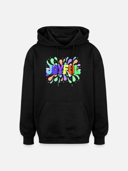 Glücklicher mehrfarbiger Tippfehler - Oversized Unisex Hoodie - Schwarz
