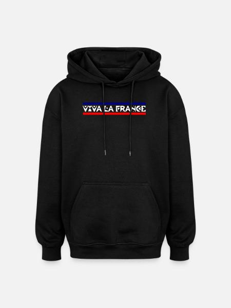 Frankreich - Oversized Unisex Hoodie - Schwarz