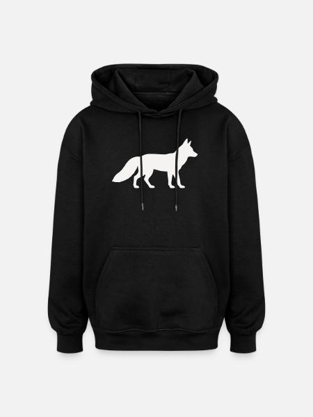 Wolf - Oversized Unisex Hoodie - Schwarz