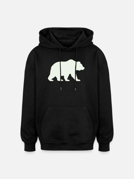 Silhouette d’ours vert doux - Sweat à capuche oversize unisexe - noir