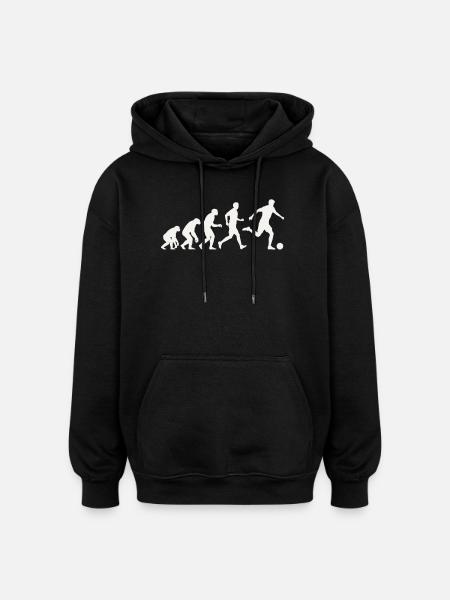 Fußball Evolution Silhouette Fußballer Entwicklung - Oversized Unisex Hoodie - Schwarz