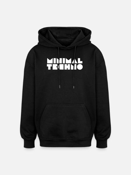 techno minimale - Sweat à capuche oversize unisexe - noir