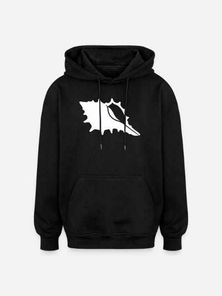 Seashell silhouette on the beach - Oversized Unisex Hoodie - black
