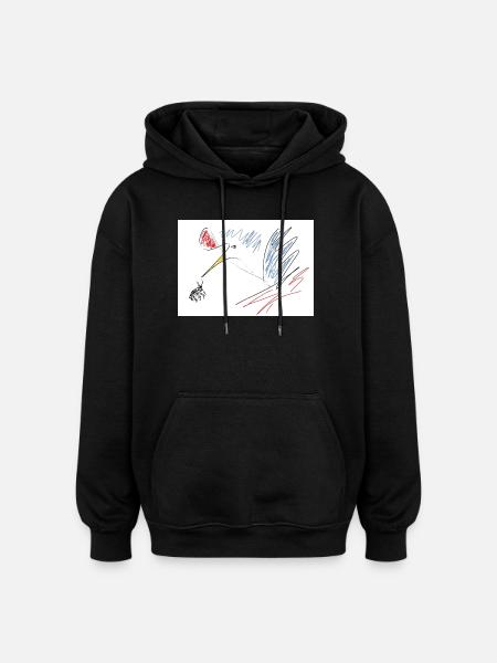 Regarde juste là ! - Sweat à capuche oversize unisexe - noir