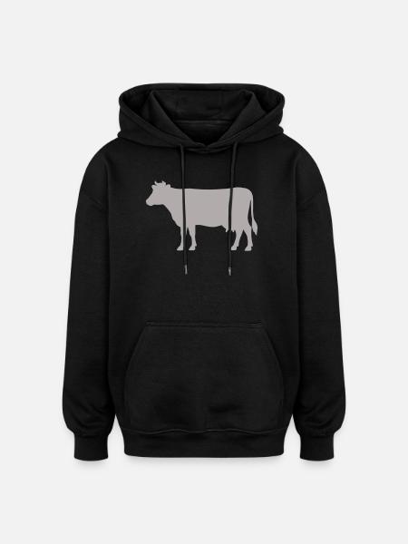 Silhouette de vache - Sweat à capuche oversize unisexe - noir