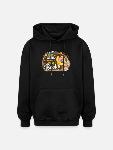 Buchliebhaber-Geschenk für Büchernerd - Oversized Unisex Hoodie - Schwarz