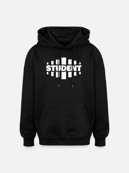 Étudiant - Sweat à capuche oversize unisexe - noir