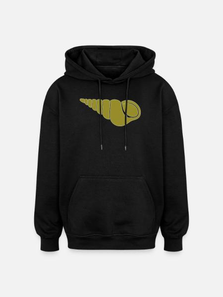 Spiral Snail Olive Motif - Oversized Unisex Hoodie - black