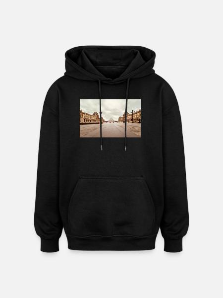 Louvre Pyramid in the Square - Oversized Unisex Hoodie - black