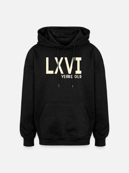 Römische Zahlen 66 - Oversized Unisex Hoodie - Schwarz