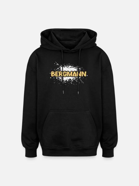 Bergmann als Aufgabe - Oversized Unisex Hoodie - Schwarz