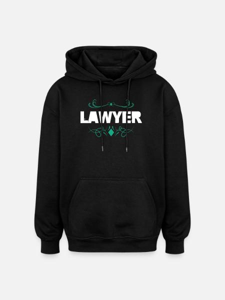 Lawyer logo with ornament - Oversized Unisex Hoodie - black