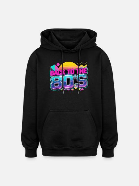 Back to the 80s Neon Retro - Oversized Unisex Hoodie - black