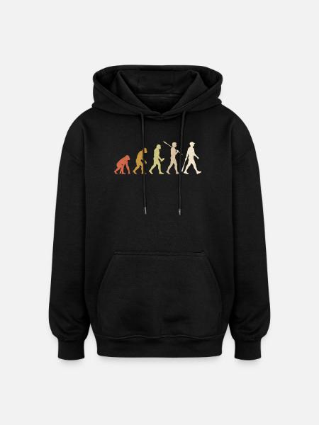 Baseball Evolution Funny Baseball Player Gift - Oversized Unisex Hoodie - black