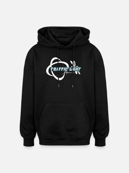 Traffic Light Fusion Logo - Oversized Unisex Hoodie - Schwarz