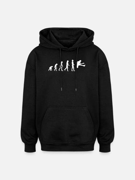 T-shirt drôle drôle d’Évolution d’un guitariste - Sweat à capuche oversize unisexe - noir
