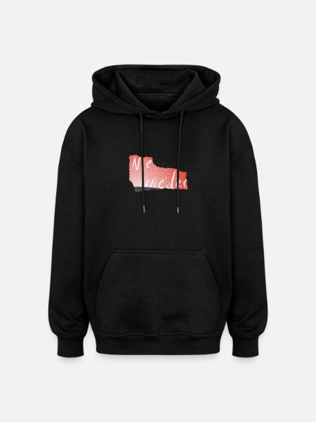 Plus d’imprimés roses géométriques - Sweat à capuche oversize unisexe - noir