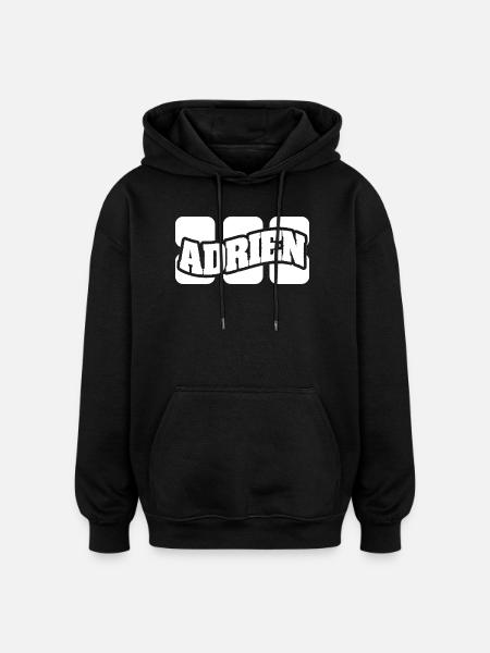 First name Adrien - Oversized Unisex Hoodie - black