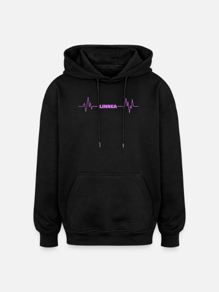 Linnea as a heartbeat - Oversized Unisex Hoodie - black