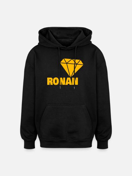 Ronan en diamant - Sweat à capuche oversize unisexe - noir