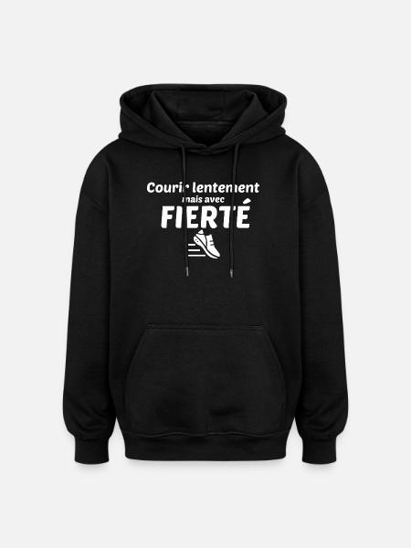 Run slowly, but with pride - Oversized Unisex Hoodie - black