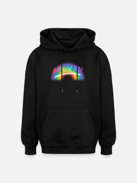 Love Wins Rainbow - Oversized Unisex Hoodie - black