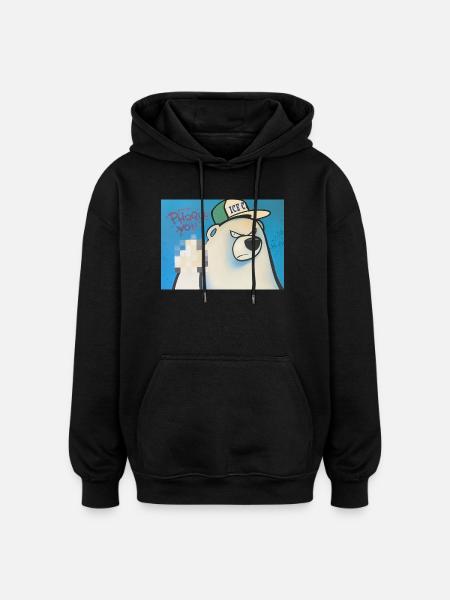 phoque You - Sweat à capuche oversize unisexe - noir