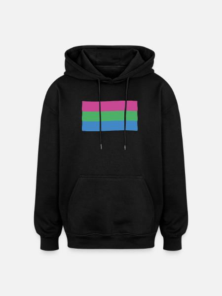 Polysexual Flag: Pride and Diversity - Oversized Unisex Hoodie - black
