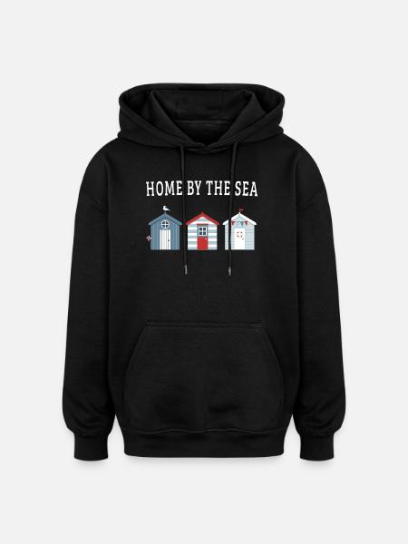 Home by the Sea – Beach Houses - Oversized Unisex Hoodie - black