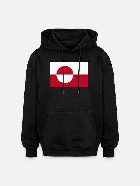 Greenland Flag - Greenlandic Flag - Oversized Unisex Hoodie - black