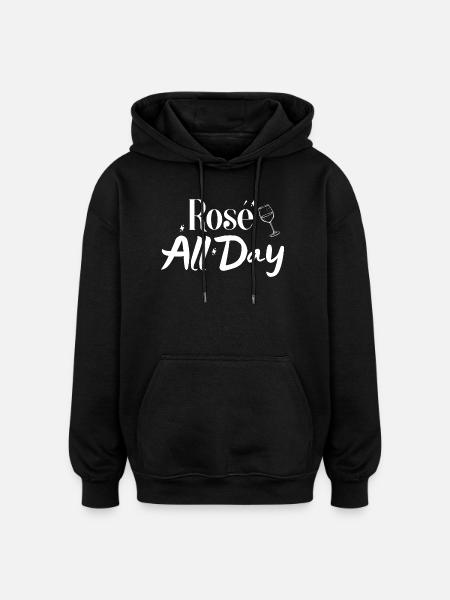 Rosé all day - Oversized Unisex Hoodie - black