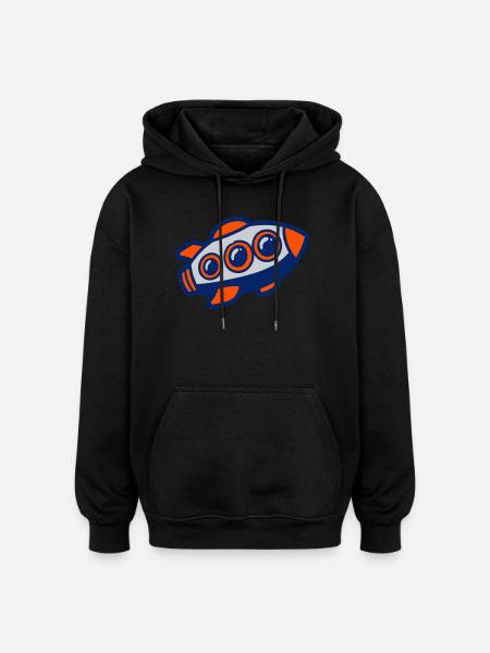 Illustration de la fusée spatiale - Sweat à capuche oversize unisexe - noir