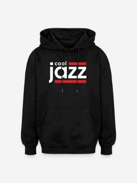 Cool Jazz Logo with Red Bars - Oversized Unisex Hoodie - black