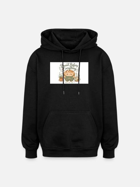 Bread mainly cuddly rolls - Oversized Unisex Hoodie - black