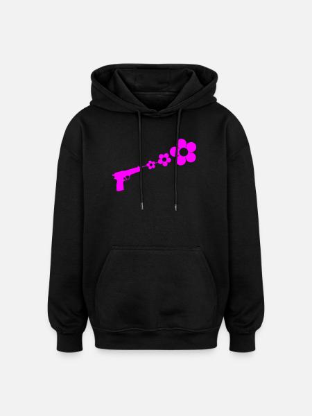 flowergun_1 - Oversized Unisex Hoodie - Schwarz