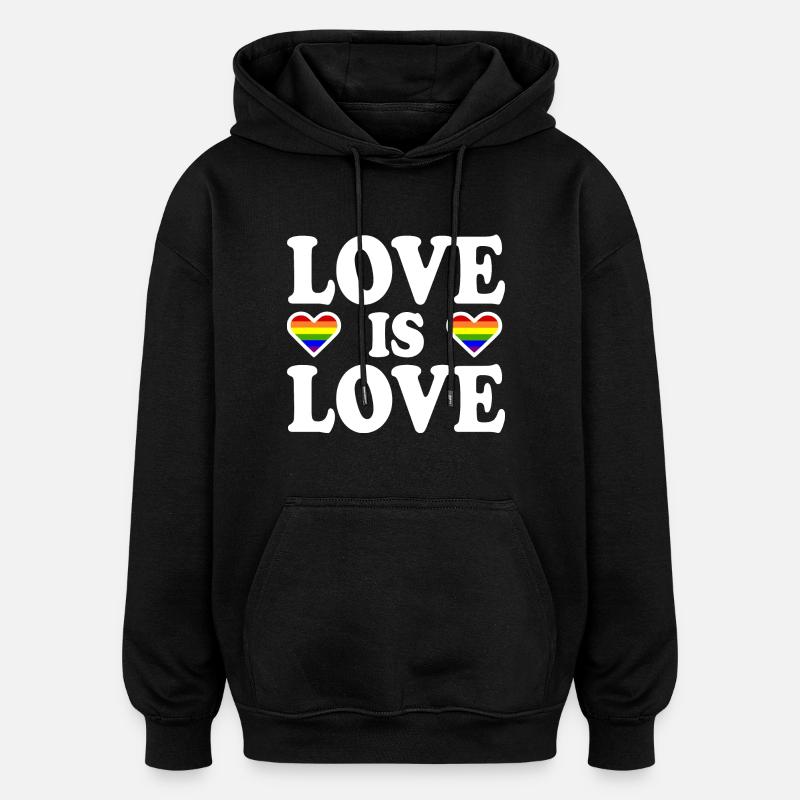 Love is love - Sweat à capuche oversize unisexe - noir