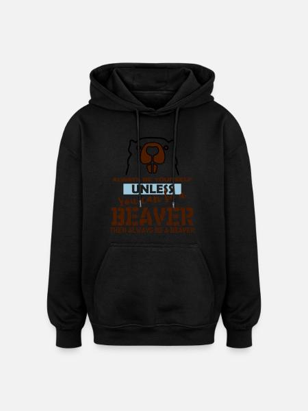 Biber Geschenk - Oversized Unisex Hoodie - Schwarz