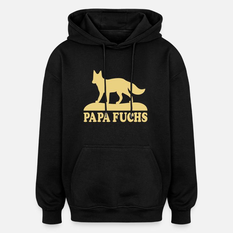 Papa Fuchs Fun - Sweat à capuche oversize unisexe - noir