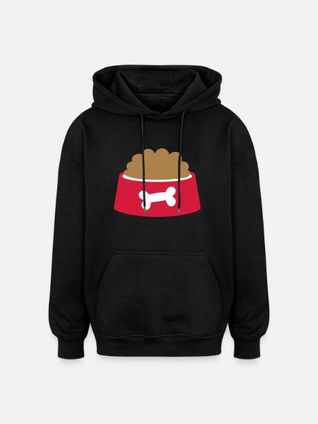 Dog dog bowl gift - Oversized Unisex Hoodie - black