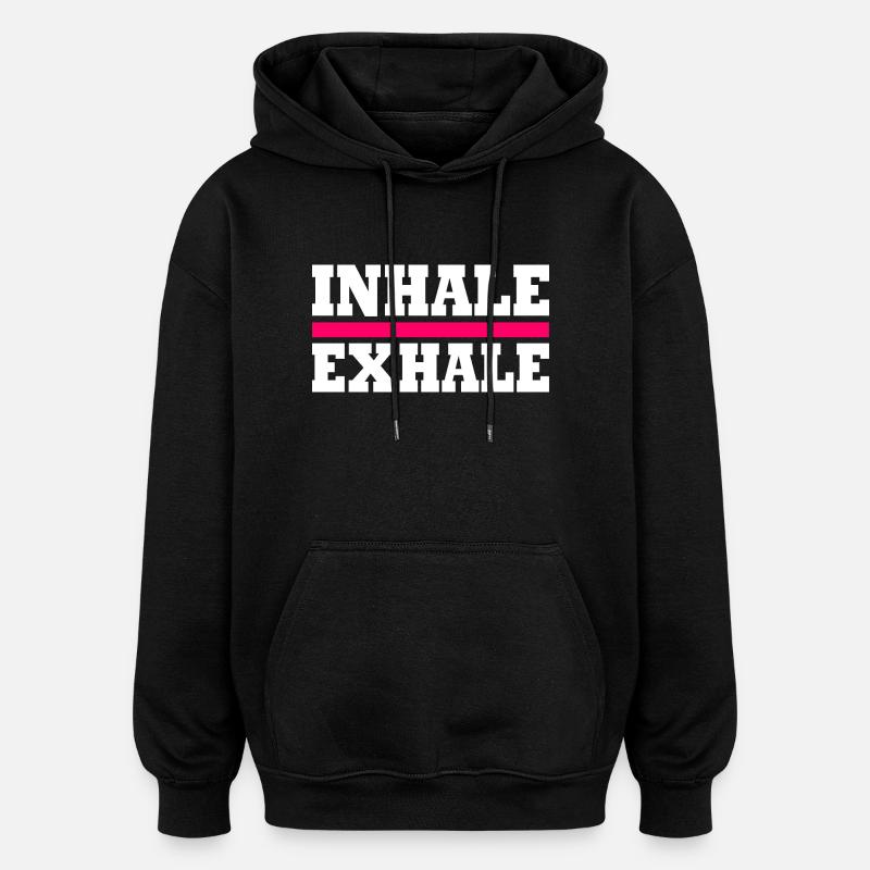 Inhale exhale - Sweat à capuche oversize unisexe - noir