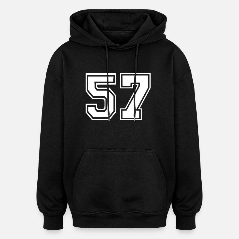 57 - Oversized Unisex Hoodie - Schwarz