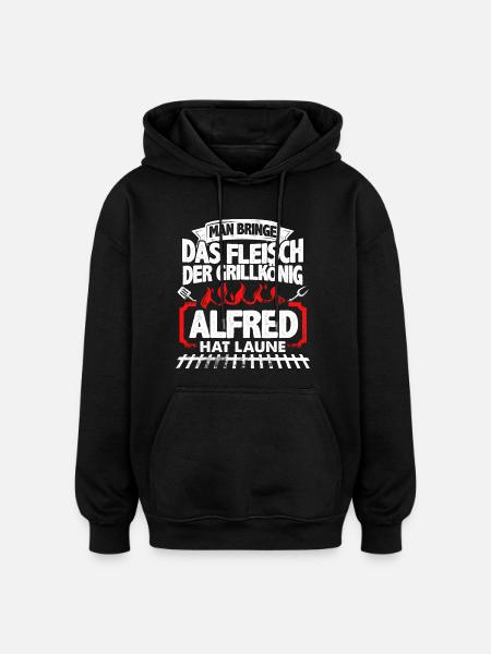 ALFRED - Grill - Oversized Unisex Hoodie - Schwarz