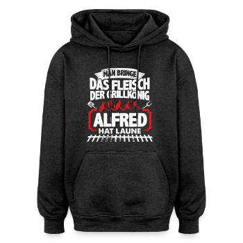 ALFRED - Grill - Oversized Unisex Hoodie - Anthrazit - Vorne - Noah (186cm)
