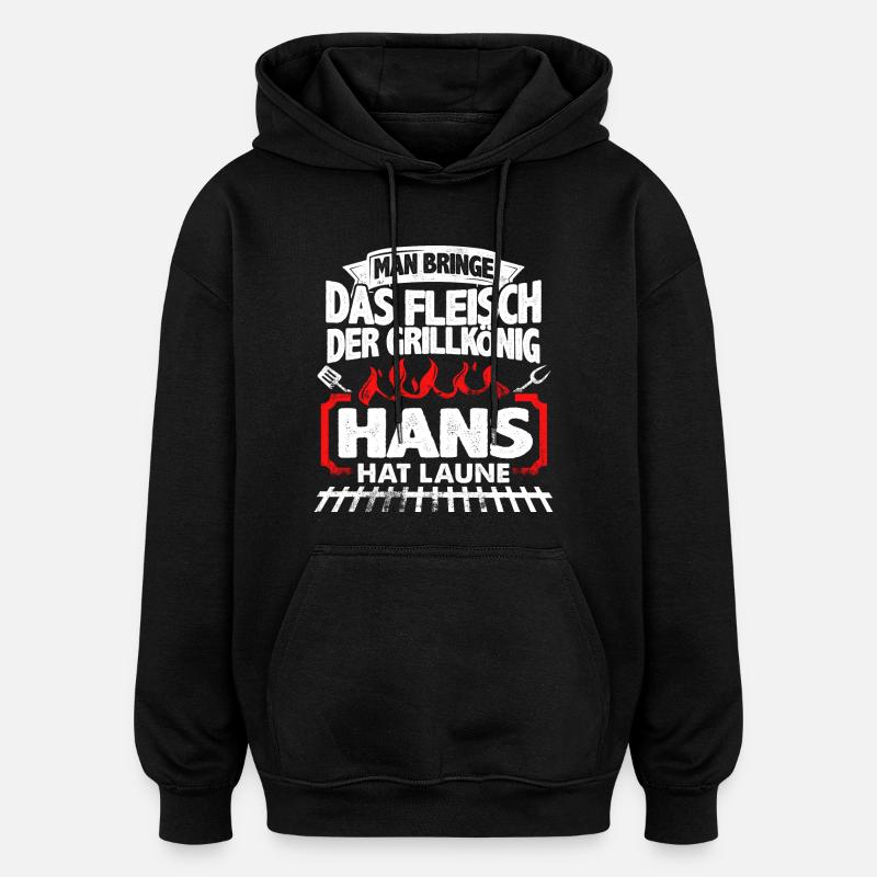 HANS - Grill - Oversized Unisex Hoodie - Schwarz