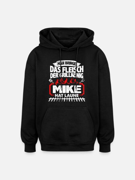 MIKE - Grill - Oversized Unisex Hoodie - Schwarz