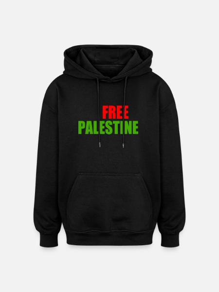 Free palestine - Oversized Unisex Hoodie - black