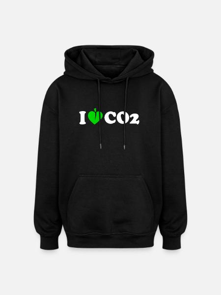 I love co2 - Oversized Unisex Hoodie - black