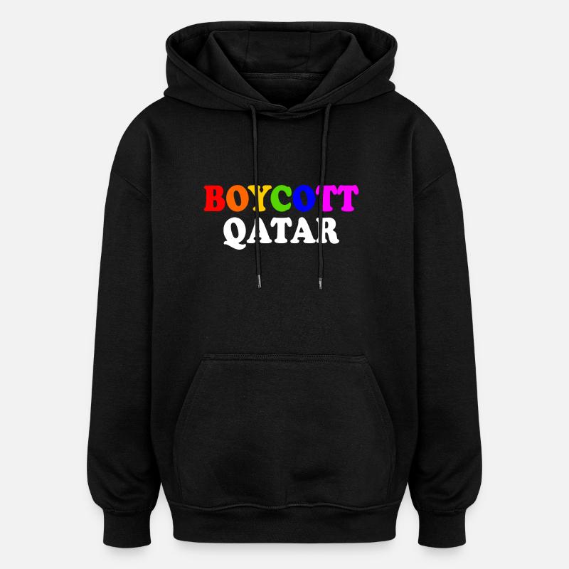 Boycott qatar - Sweat à capuche oversize unisexe - noir