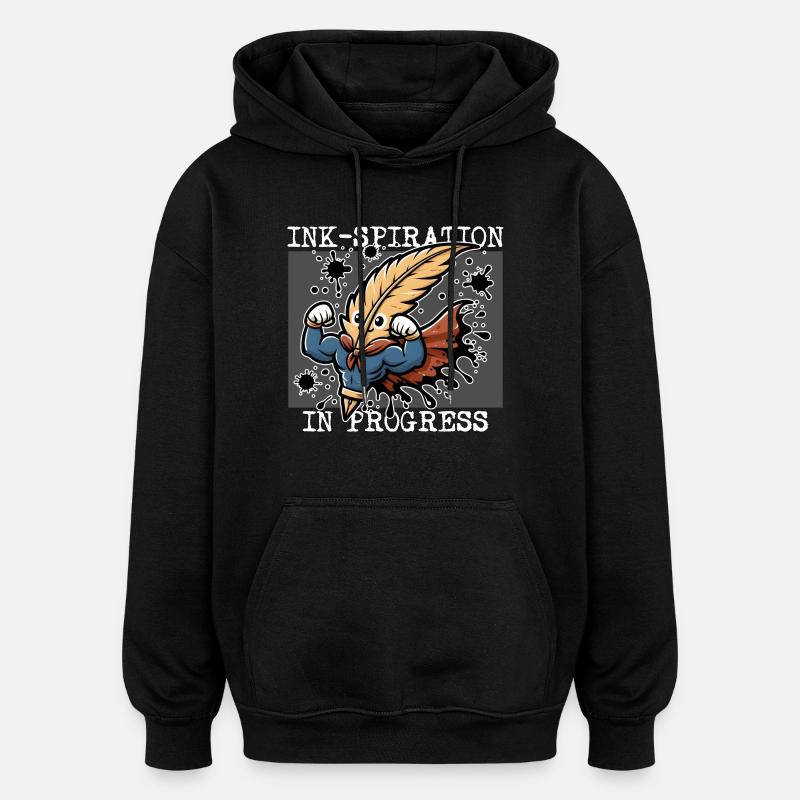 INK-INSPIRATION IN PROGRESS - Oversized Unisex Hoodie - black